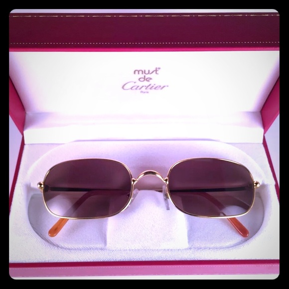 Cartier Orfy 50 mm Gold plated 18K sunglasses - Picture 1 of 9